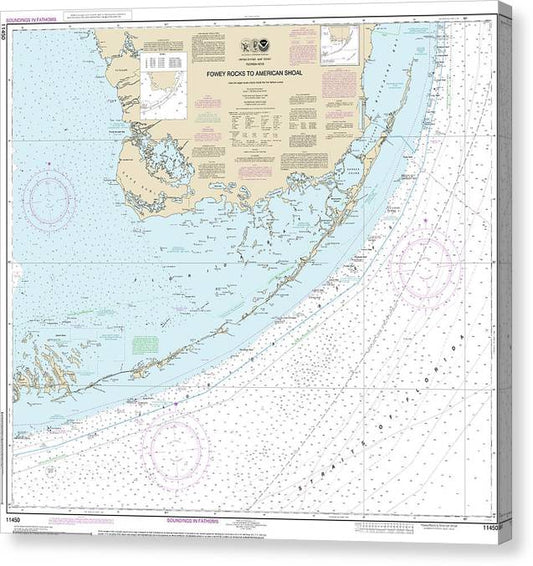Nautical Chart-11450 Fowey Rocks-American Shoal Canvas Print