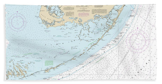 Nautical Chart-11450 Fowey Rocks-american Shoal - Bath Towel