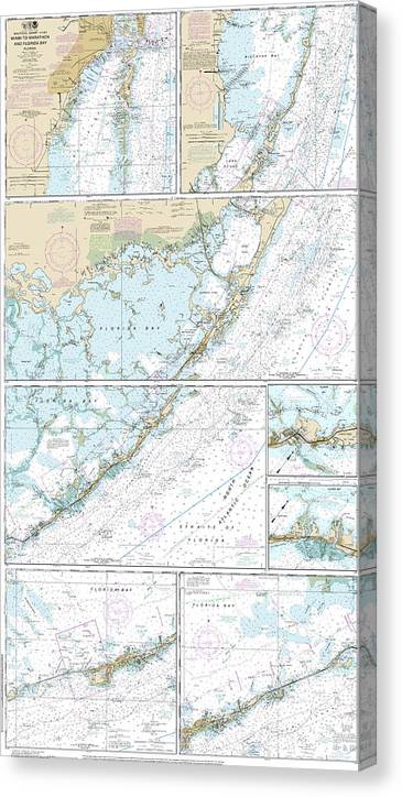 Nautical Chart-11451 Miami-Marathon-Florida Bay Canvas Print
