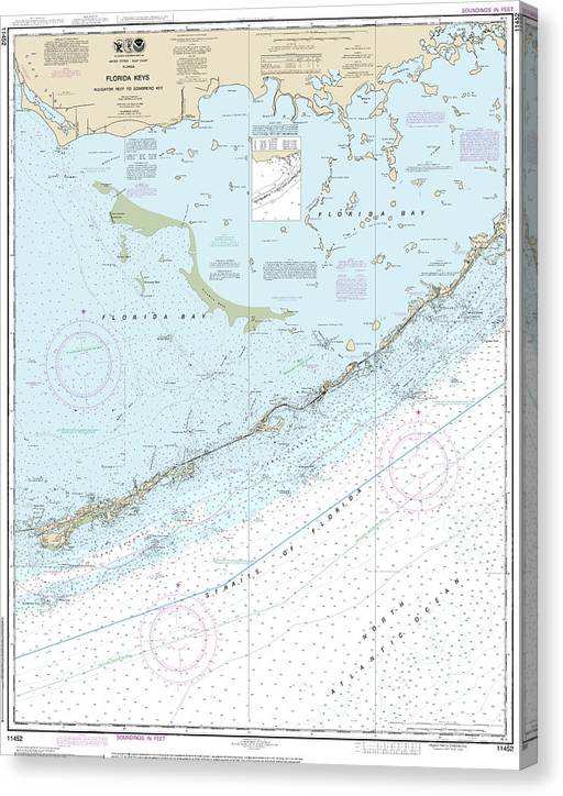 Nautical Chart-11452 Intracoastal Waterway Alligator Reef-Sombrero Key Canvas Print