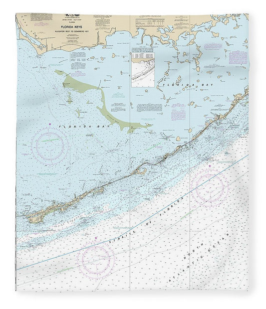 Nautical Chart 11452 Intracoastal Waterway Alligator Reef Sombrero Key Blanket