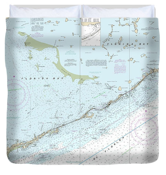 Nautical Chart 11452 Intracoastal Waterway Alligator Reef Sombrero Key Duvet Cover