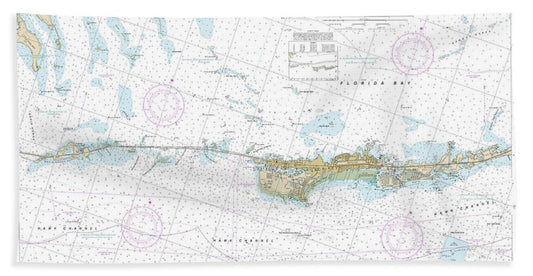 Nautical Chart-11453 Florida Keys Grassy Key-bahia Honda Key - Bath Towel