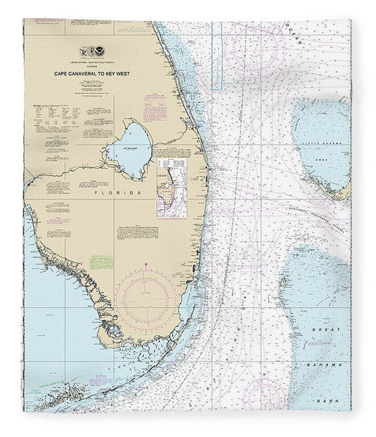 Nautical Chart 11460 Cape Canaveral Key West Blanket