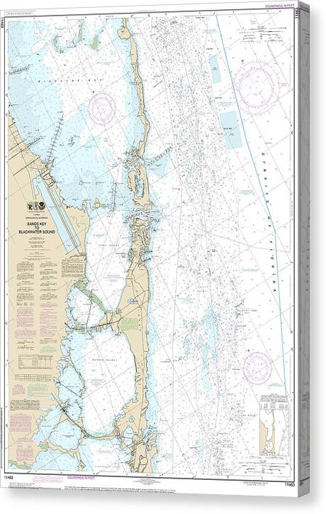 Nautical Chart-11463 Intracoastal Waterway Sands Key-Blackwater Sound Canvas Print