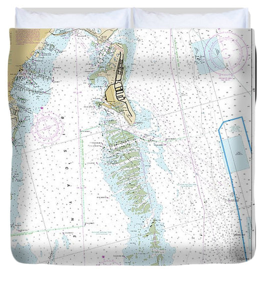 Nautical Chart 11465 Intracoastal Waterway Miami Elliot Key Duvet Cover