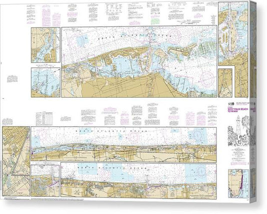 Nautical Chart-11467 Intracoastal Waterway West Palm Beach-Miami Canvas Print