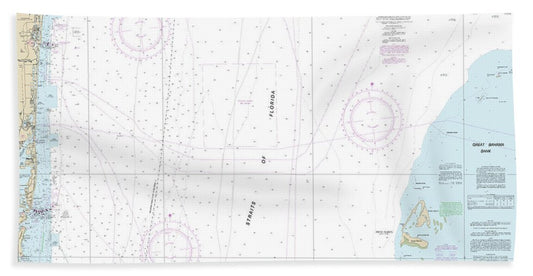 Nautical Chart-11469 Straits-florida Fowey Rocks, Hillsboro Inlet-bimini Islands, Bahamas - Beach Towel