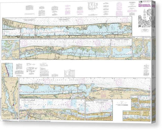 Nautical Chart-11472 Intracoastal Waterway Palm Shores-West Palm Beach, Loxahatchee River Canvas Print