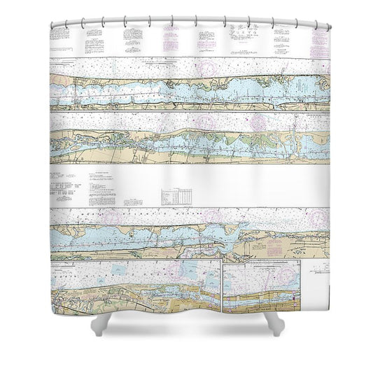 Nautical Chart 11472 Intracoastal Waterway Palm Shores West Palm Beach, Loxahatchee River Shower Curtain