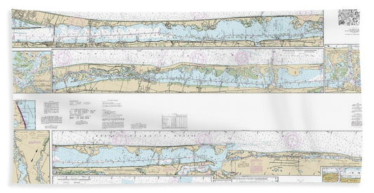 Nautical Chart-11472 Intracoastal Waterway Palm Shores-west Palm Beach, Loxahatchee River - Bath Towel