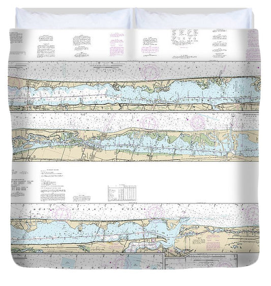 Nautical Chart 11472 Intracoastal Waterway Palm Shores West Palm Beach, Loxahatchee River Duvet Cover