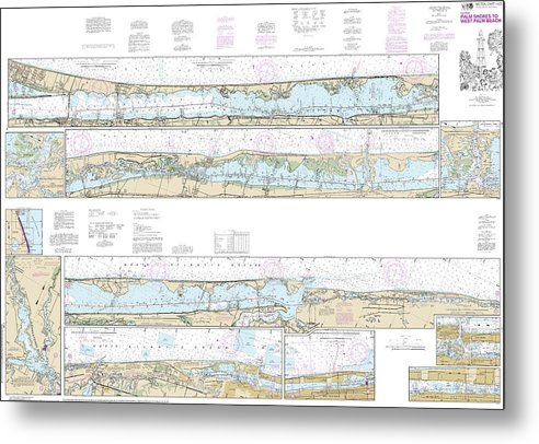 A beuatiful Metal Print of the Nautical Chart-11472 Intracoastal Waterway Palm Shores-West Palm Beach, Loxahatchee River - Metal Print by SeaKoast.  100% Guarenteed!