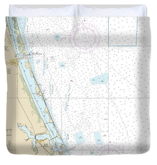 Nautical Chart 11474 Bethel Shoal Jupiter Inlet Duvet Cover
