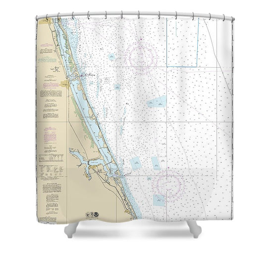Nautical Chart 11474 Bethel Shoal Jupiter Inlet Shower Curtain