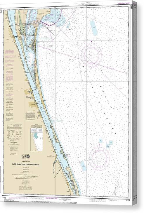 Nautical Chart-11476 Cape Canaveral-Bethel Shoal Canvas Print