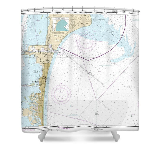 Nautical Chart 11481 Approaches Port Canaveral Shower Curtain