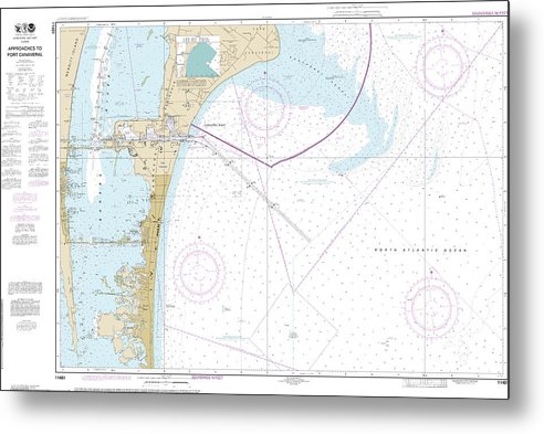 A beuatiful Metal Print of the Nautical Chart-11481 Approaches-Port Canaveral - Metal Print by SeaKoast.  100% Guarenteed!