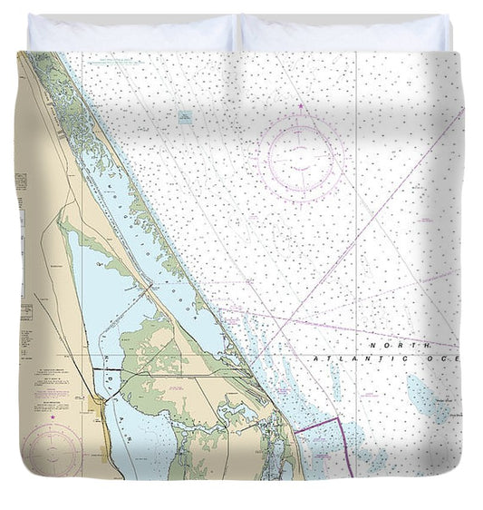 Nautical Chart 11484 Ponce De Leon Inlet Cape Canaveral Duvet Cover