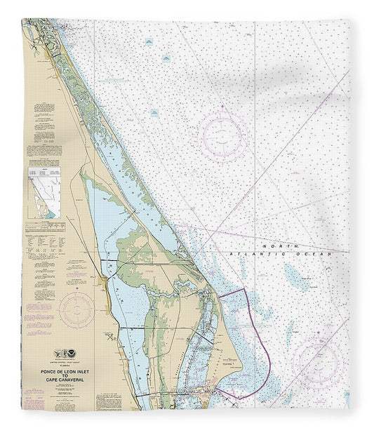 Nautical Chart 11484 Ponce De Leon Inlet Cape Canaveral Blanket
