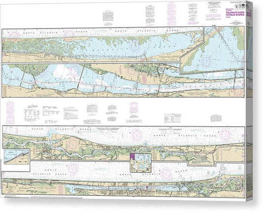 Nautical Chart-11485 Intracoastal Waterway Tolomato River-Palm Shores Canvas Print