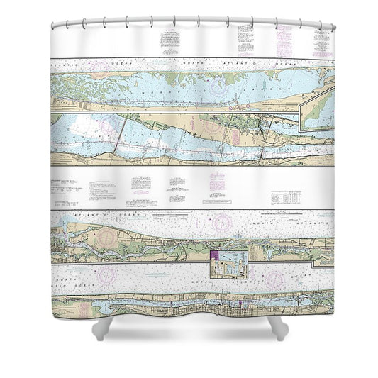 Nautical Chart 11485 Intracoastal Waterway Tolomato River Palm Shores Shower Curtain