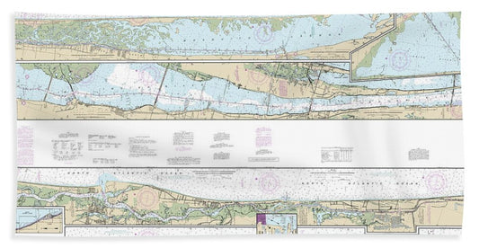 Nautical Chart-11485 Intracoastal Waterway Tolomato River-palm Shores - Beach Towel