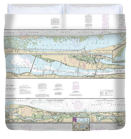 Nautical Chart 11485 Intracoastal Waterway Tolomato River Palm Shores Duvet Cover