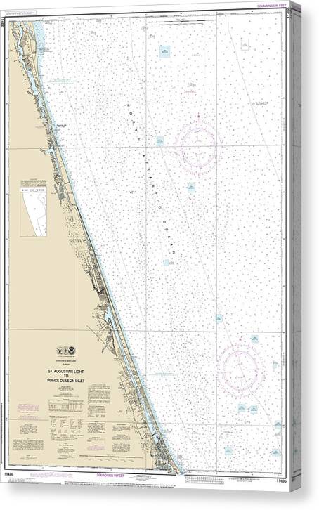 Nautical Chart-11486 St Augustine Light-Ponce De Leon Inlet Canvas Print