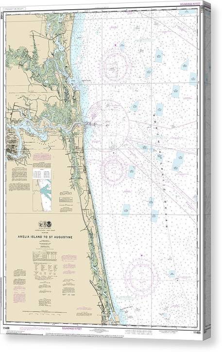 Nautical Chart-11488 Amelia Island-St Augustine Canvas Print