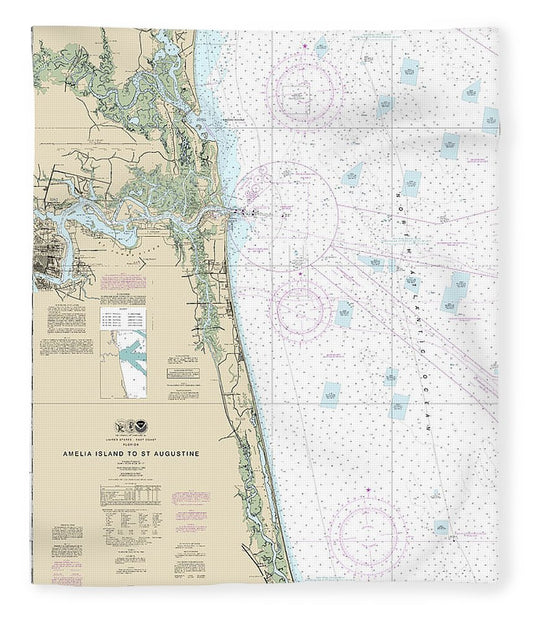 Nautical Chart 11488 Amelia Island St Augustine Blanket