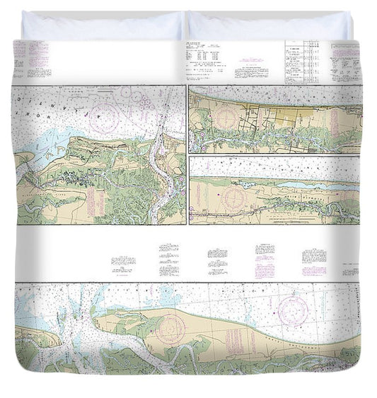 Nautical Chart 11489 Intracoastal Waterway St Simons Sound Tolomato River Duvet Cover