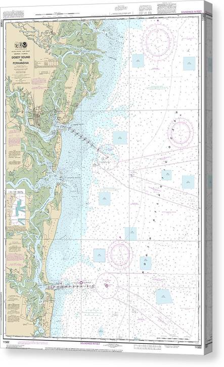 Nautical Chart-11502 Doboy Sound-Fernadina Canvas Print