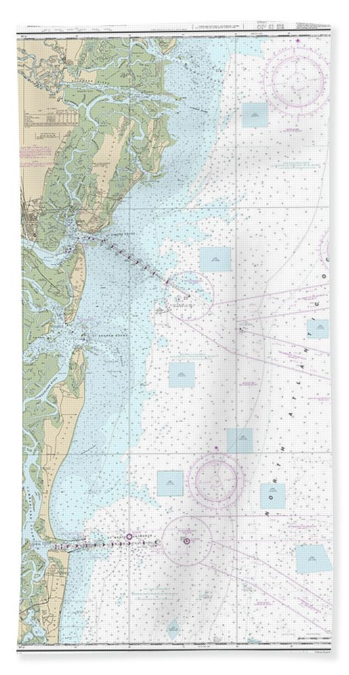 Nautical Chart-11502 Doboy Sound-fernadina - Bath Towel