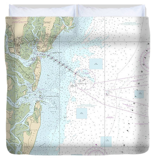 Nautical Chart 11502 Doboy Sound Fernadina Duvet Cover
