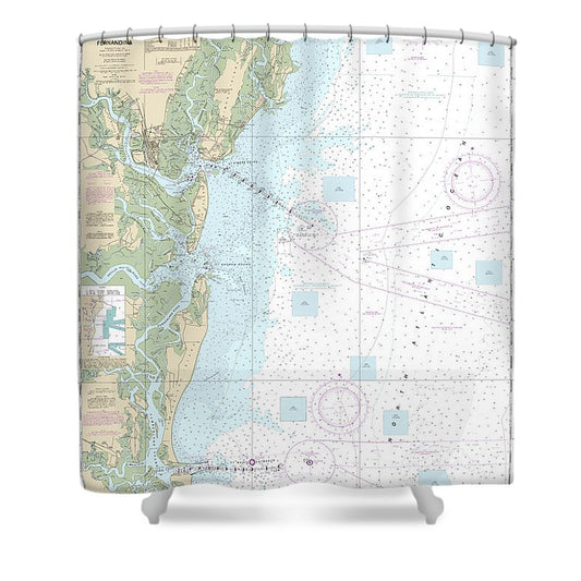 Nautical Chart 11502 Doboy Sound Fernadina Shower Curtain