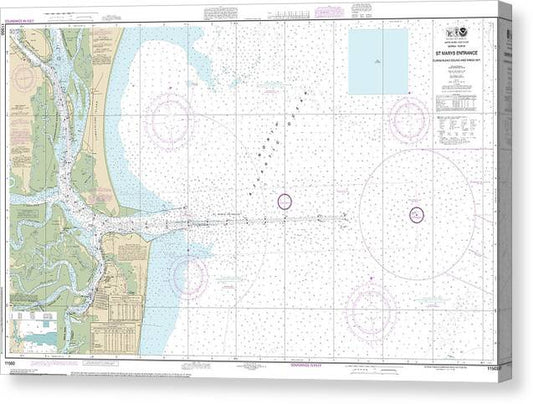 Nautical Chart-11503 St Marys Entrance Cumberland Sound-Kings Bay Canvas Print