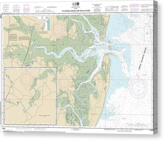 Nautical Chart-11504 St Andrew Sound-Satilla River Canvas Print