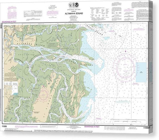 Nautical Chart-11508 Altamaha Sound Canvas Print