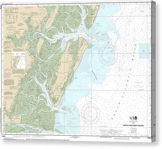 Nautical Chart-11510 Sapelo-Doboy Sounds Canvas Print