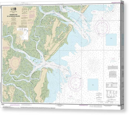 Nautical Chart-11511 Ossabaw-St Catherines Sounds Canvas Print