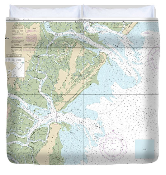 Nautical Chart 11511 Ossabaw St Catherines Sounds Duvet Cover
