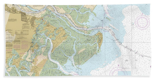 Nautical Chart-11512 Savannah River-wassaw Sound - Bath Towel