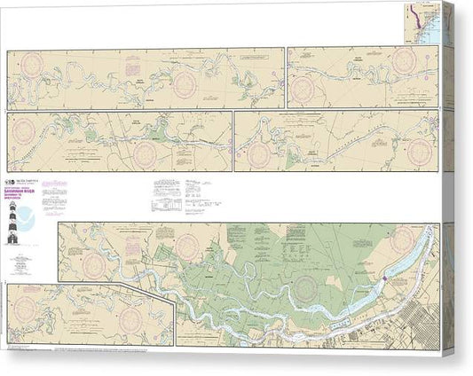 Nautical Chart-11514 Savannah River Savannah-Brier Creek Canvas Print