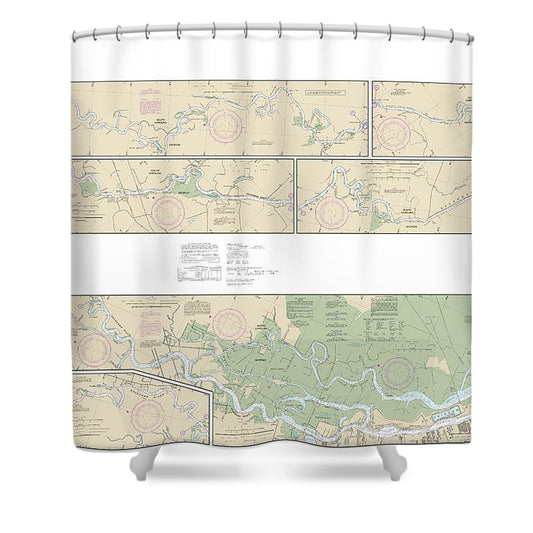 Nautical Chart 11514 Savannah River Savannah Brier Creek Shower Curtain