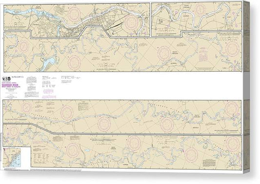 Nautical Chart-11515 Savannah River Brier Creek-Augusta Canvas Print