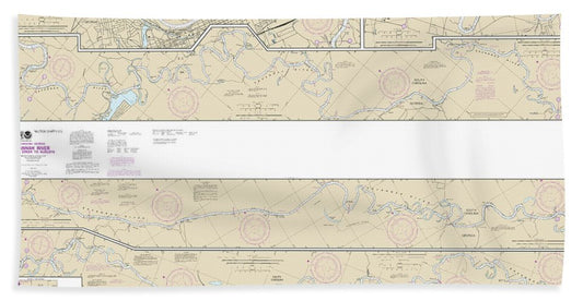Nautical Chart-11515 Savannah River Brier Creek-augusta - Bath Towel