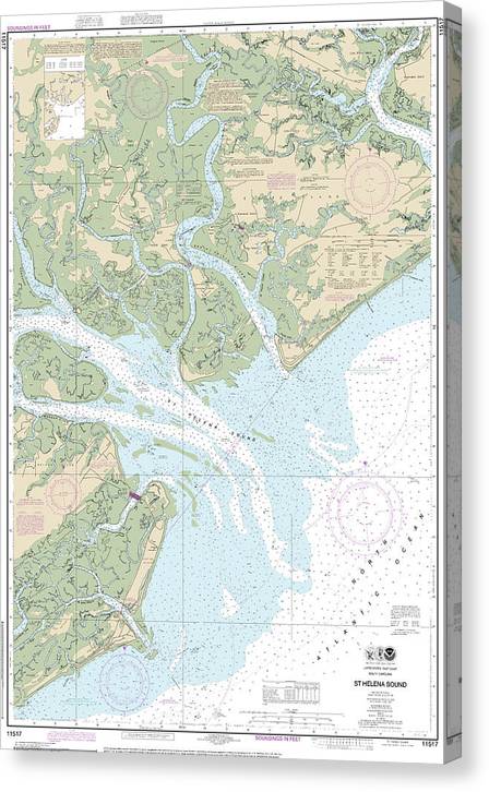 Nautical Chart-11517 St Helena Sound Canvas Print