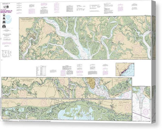 Nautical Chart-11518 Intracoastal Waterway Casino Creek-Beaufort River Canvas Print