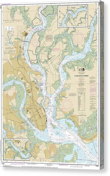 Nautical Chart-11524 Charleston Harbor Canvas Print